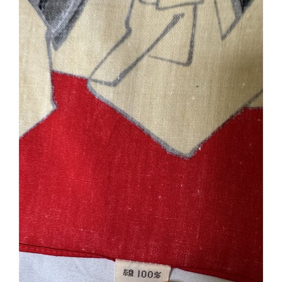Vintage Japanese Kabuki “Kanjinchō” Handkerchief Traditional Theater Art 18x17 - Picture 5 of 5